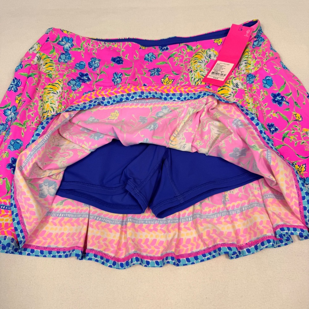 Lilly Pulitzer Annora Skort M Prosecco Pink Tigress Garden Luxletic UPF 50+